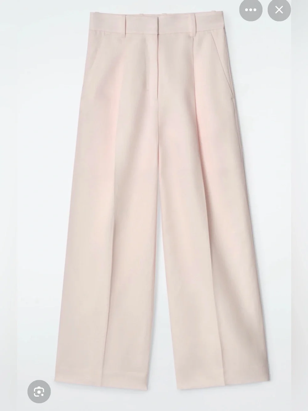 Cos Relaxed Linen-Blend Wide-Leg Trousers Pink - Size 8